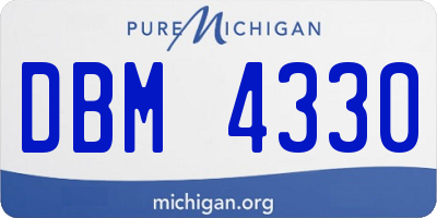 MI license plate DBM4330
