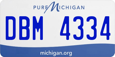 MI license plate DBM4334