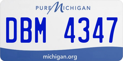 MI license plate DBM4347