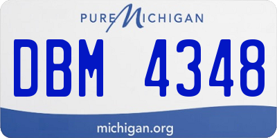 MI license plate DBM4348