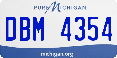 MI license plate DBM4354
