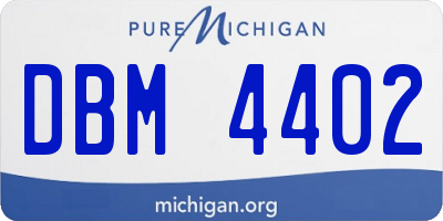 MI license plate DBM4402
