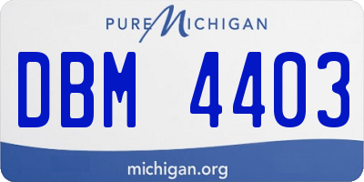 MI license plate DBM4403