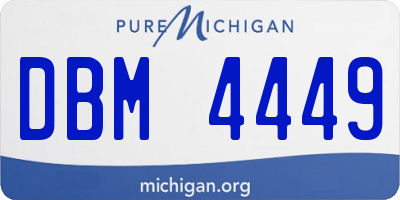 MI license plate DBM4449