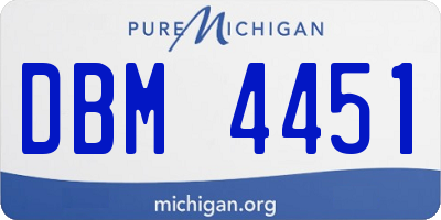 MI license plate DBM4451