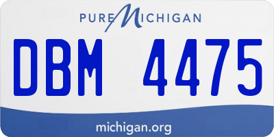 MI license plate DBM4475