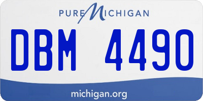 MI license plate DBM4490
