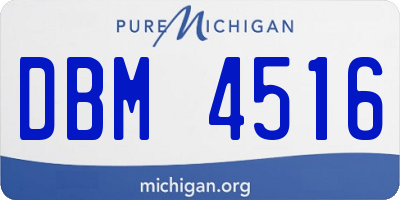 MI license plate DBM4516
