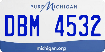 MI license plate DBM4532