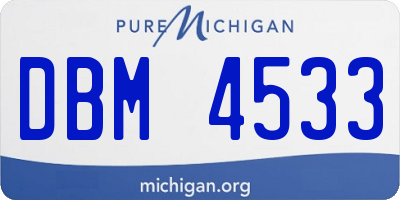 MI license plate DBM4533