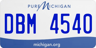 MI license plate DBM4540
