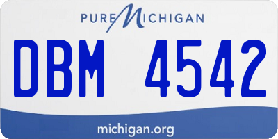MI license plate DBM4542