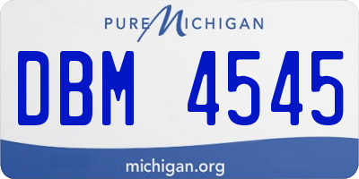 MI license plate DBM4545