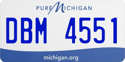 MI license plate DBM4551