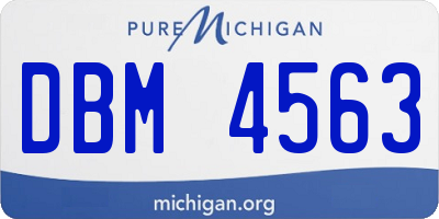MI license plate DBM4563
