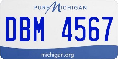 MI license plate DBM4567