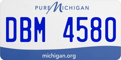 MI license plate DBM4580