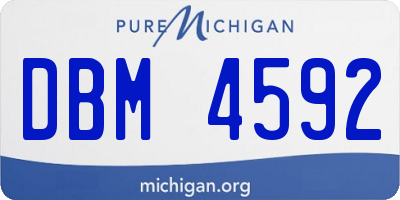 MI license plate DBM4592