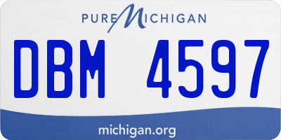 MI license plate DBM4597