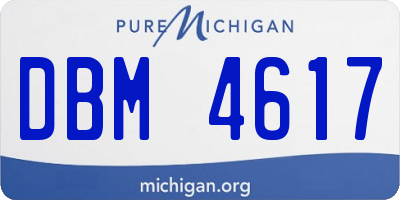 MI license plate DBM4617