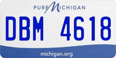 MI license plate DBM4618
