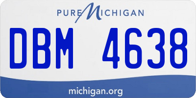 MI license plate DBM4638