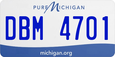 MI license plate DBM4701