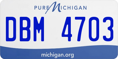 MI license plate DBM4703