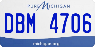 MI license plate DBM4706