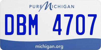 MI license plate DBM4707