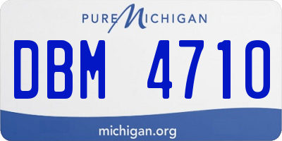 MI license plate DBM4710