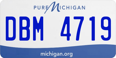 MI license plate DBM4719