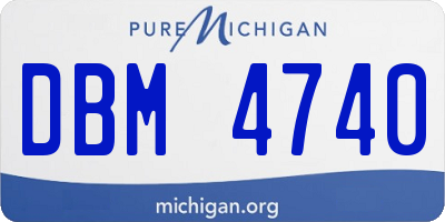 MI license plate DBM4740