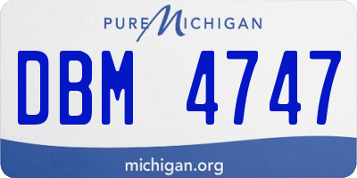 MI license plate DBM4747