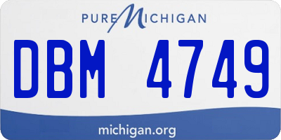 MI license plate DBM4749