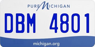 MI license plate DBM4801