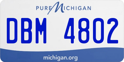 MI license plate DBM4802