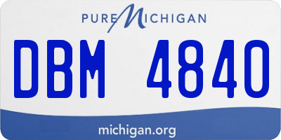 MI license plate DBM4840