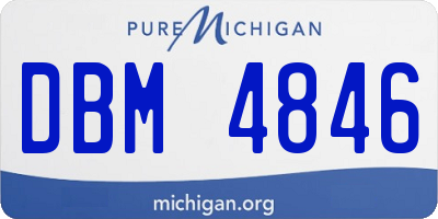 MI license plate DBM4846