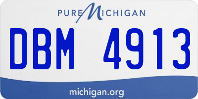 MI license plate DBM4913