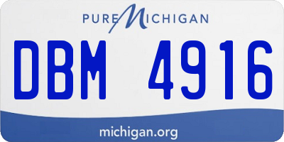 MI license plate DBM4916