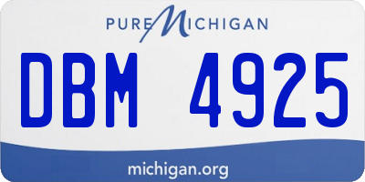 MI license plate DBM4925