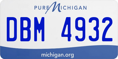 MI license plate DBM4932
