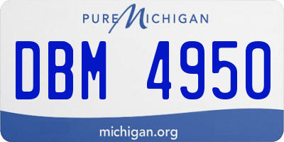 MI license plate DBM4950