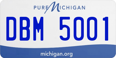 MI license plate DBM5001