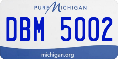 MI license plate DBM5002