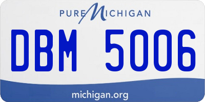 MI license plate DBM5006