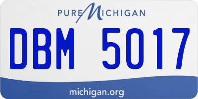 MI license plate DBM5017