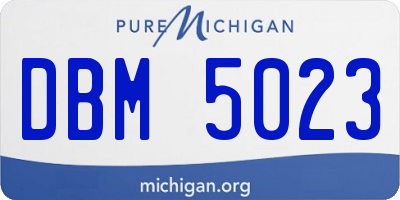 MI license plate DBM5023