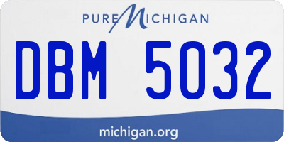 MI license plate DBM5032